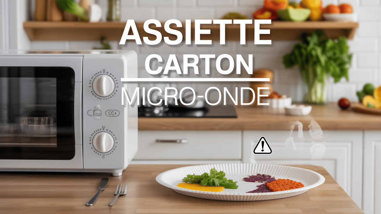Assiette carton micro onde près micro-ondes avec aliments