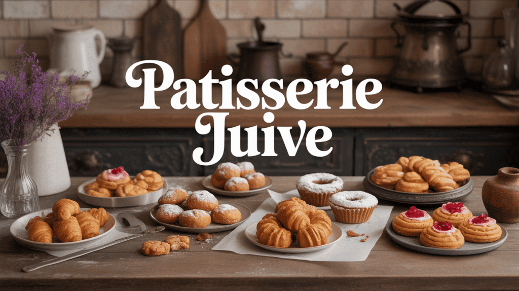 Assortiment de patisserie juif sur table en bois