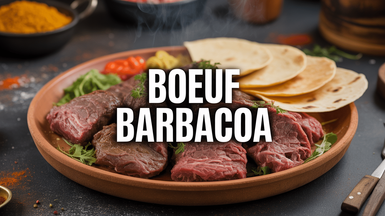 Boeuf barbacoa effiloché tortillas condiments