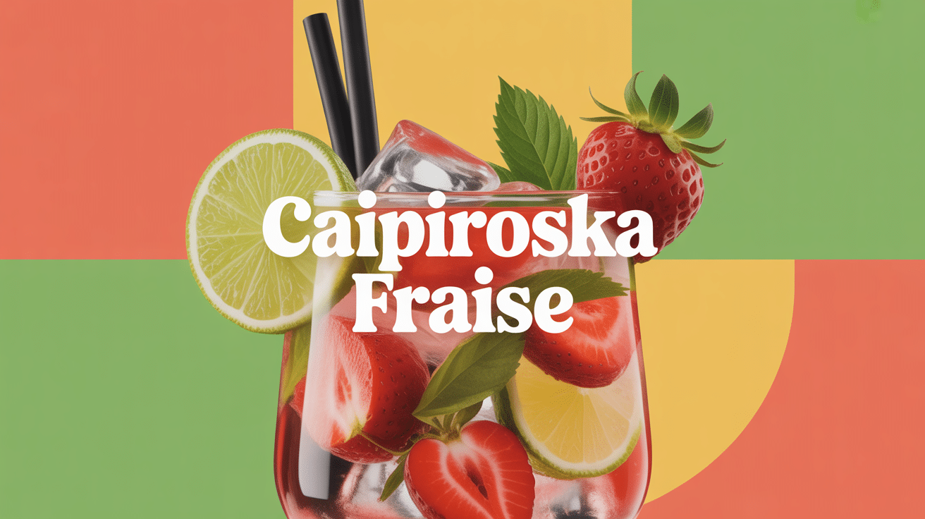 cocktail caipiroska fraise avec fraises citron vert glace pilée vodka