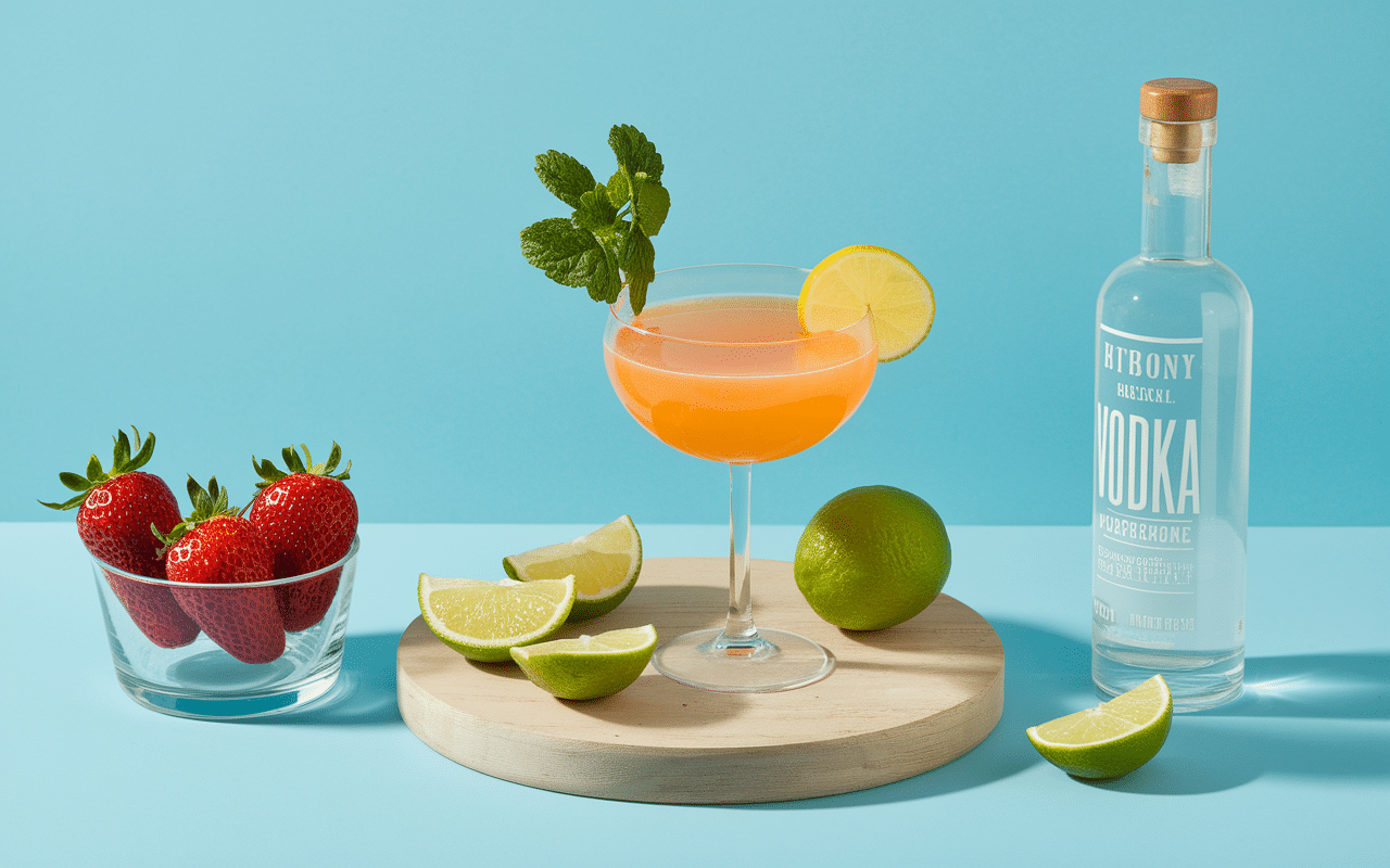 ingrédients caipiroska fraise fraises citron vert vodka sucre
