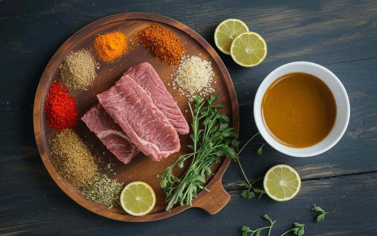 Viande bœuf épices marinade barbacoa