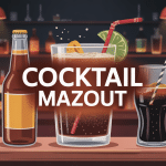 cocktail mazout verre bière et cola dans bar