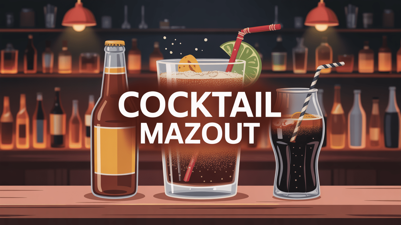 cocktail mazout verre bière et cola dans bar