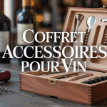 coffret accessoires pour vin bois avec outils élégants