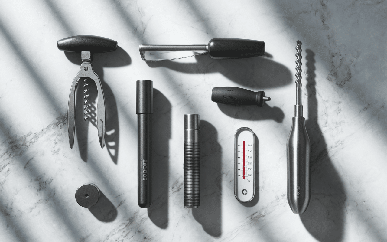 accessoires essentiels coffret accessoires pour vin à plat