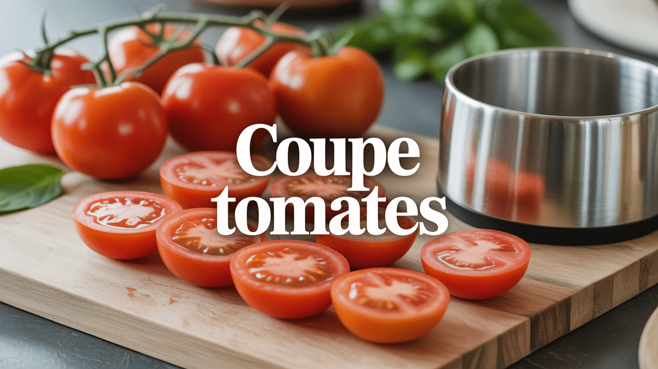 Coupe tomates rondelles uniformes avec coupe-tomates inox