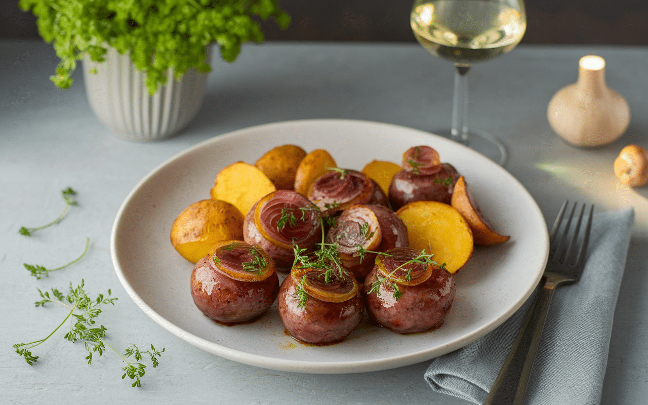 Cuisson diots rapide assiette diots pommes de terre oignons