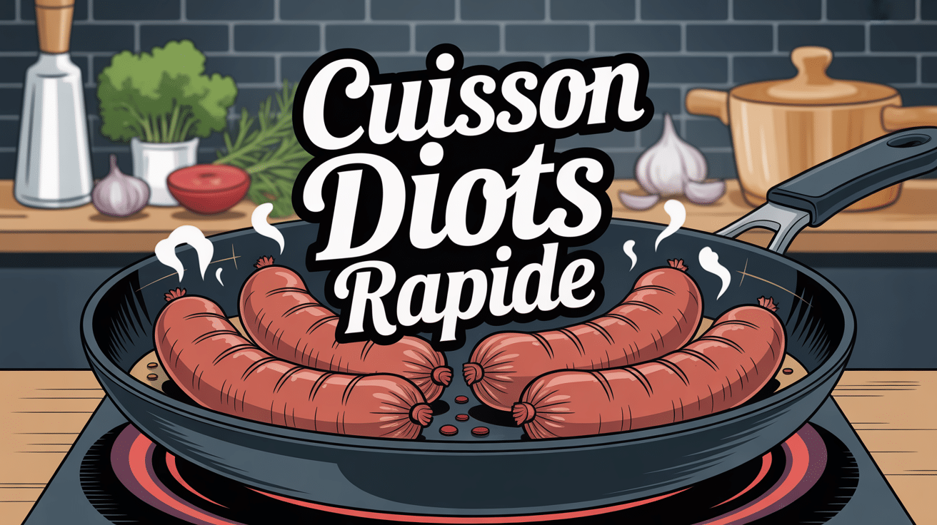 Cuisson diots rapide à la poêle avec herbes et ustensiles