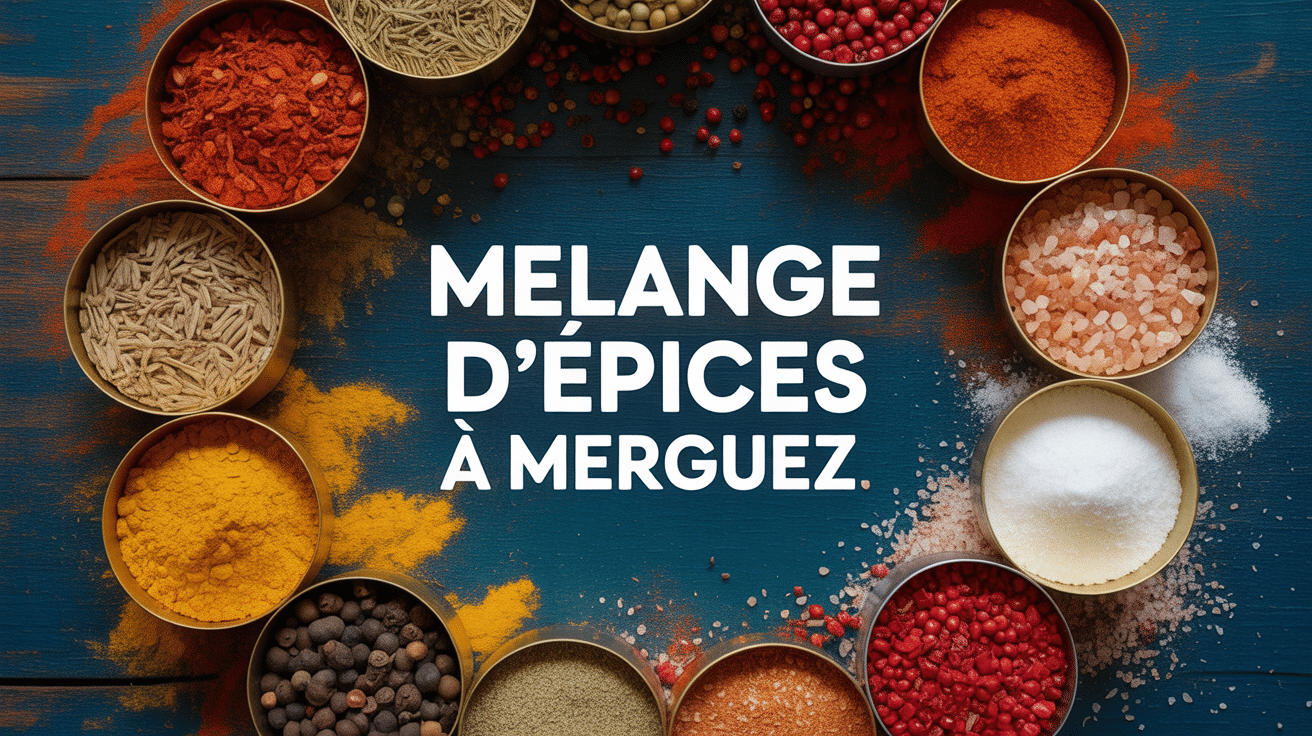 Arrangement artistique d'épices à merguez recette