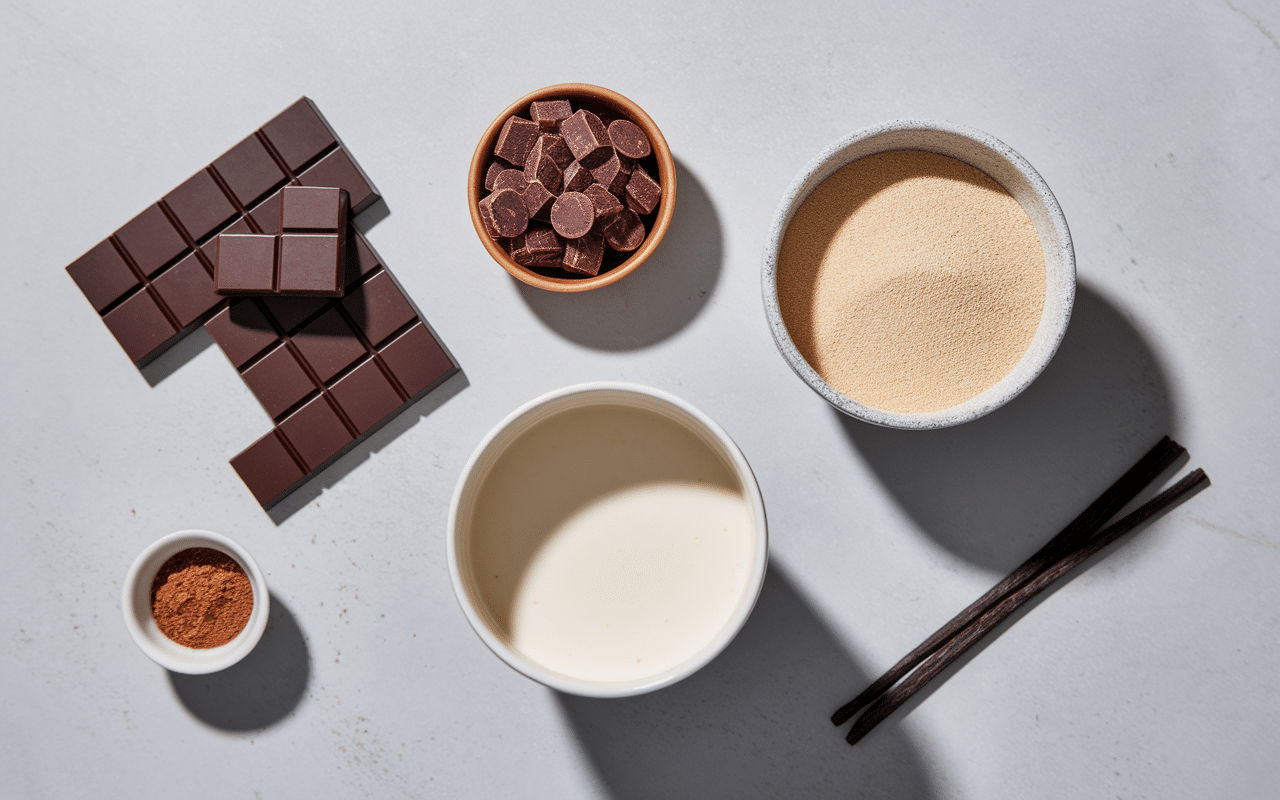 Faire une tablette de chocolat au lait maison ingrédients visuels