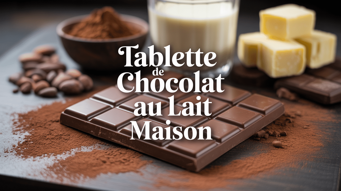 Faire une tablette de chocolat au lait maison présentation ingrédients