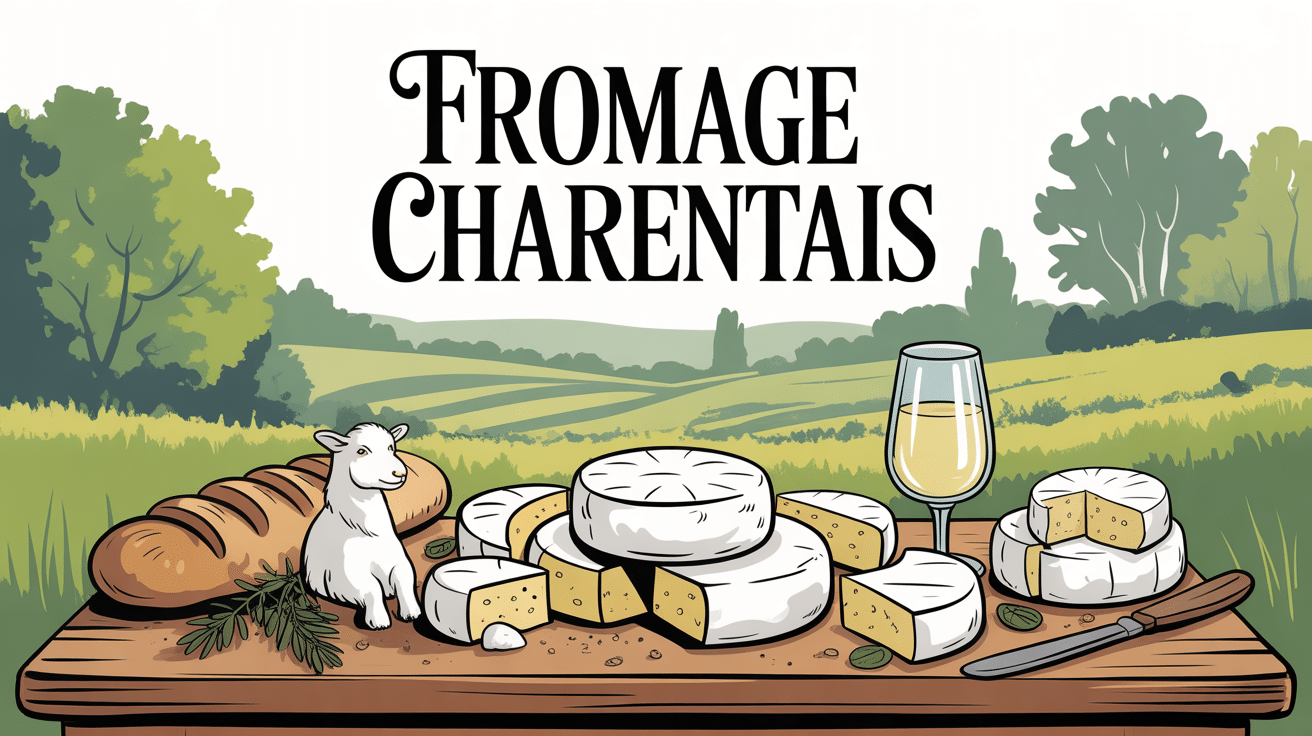 table rustique avec fromage charentais pain vin campagne