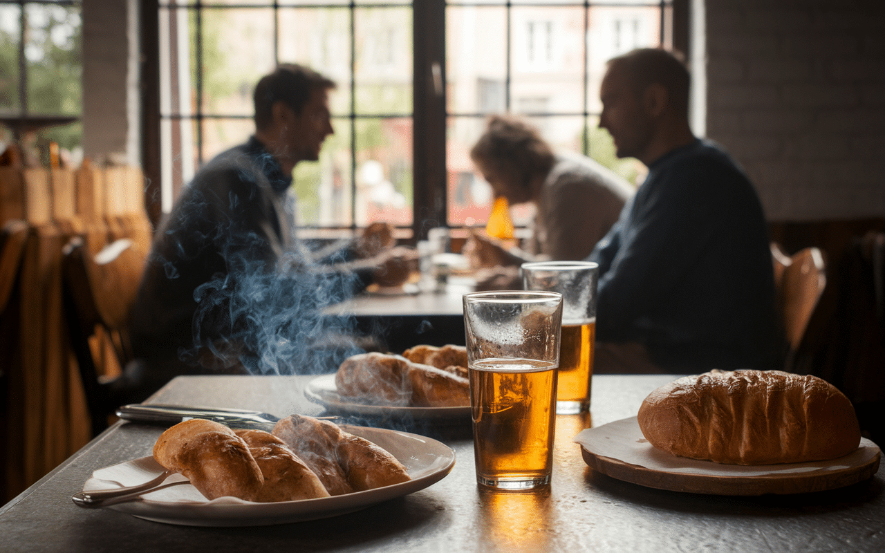 Dégustation de gulas espagne al ajillo dans un bar à tapas espagnol