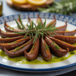 Assiette de gulas espagne dorées à l'ail huile d'olive