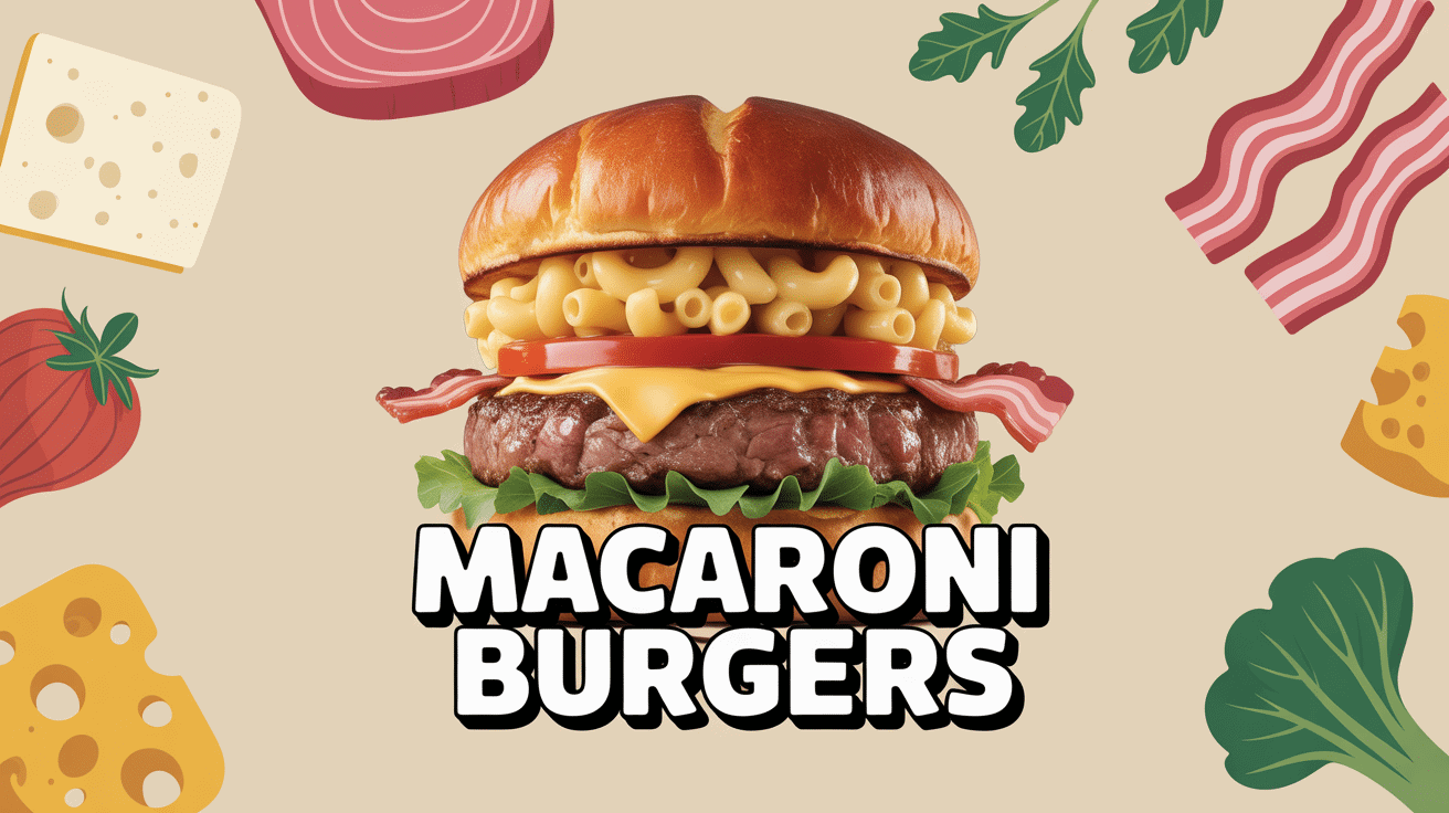 macaroni burgers appétissants fromage débordant pain doré