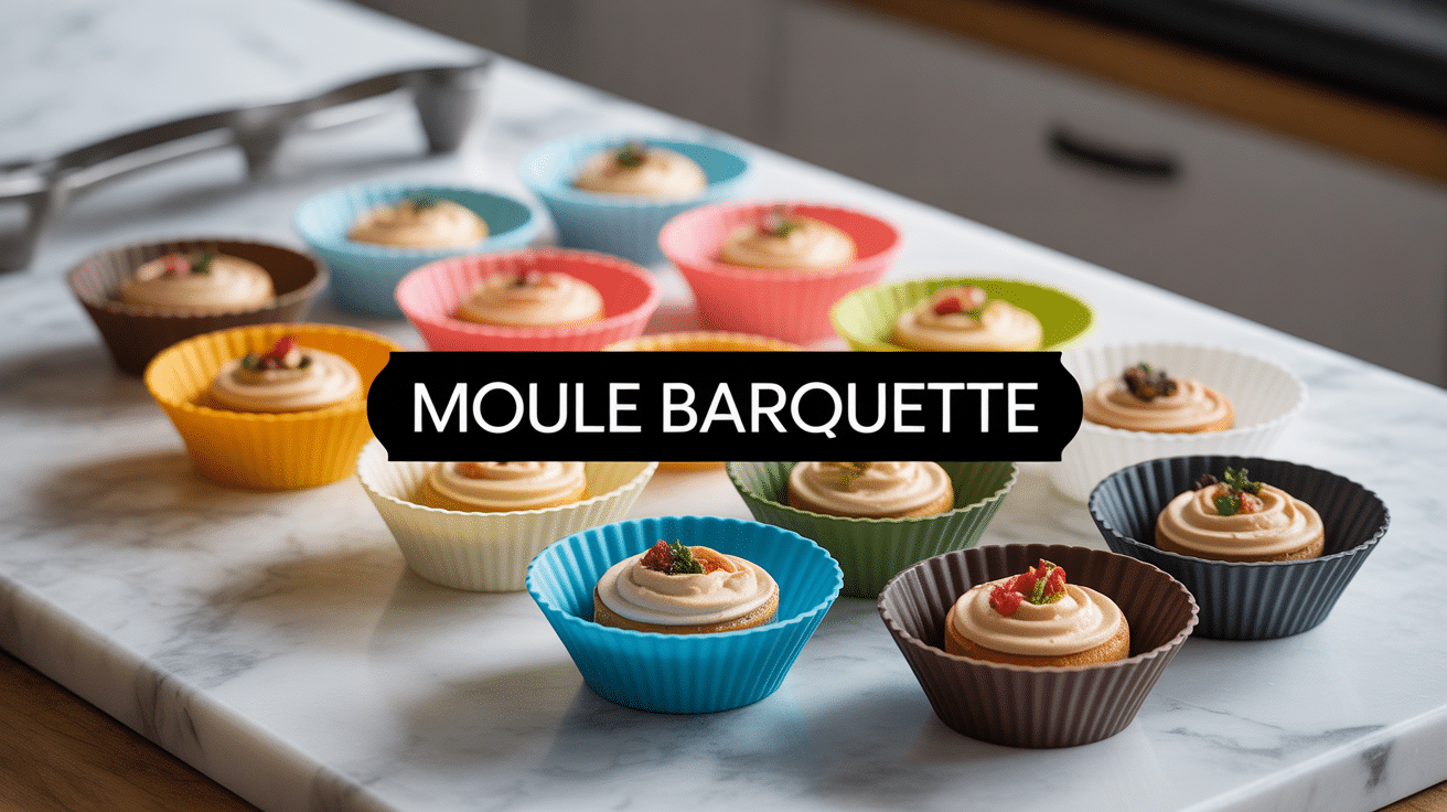 moule barquette silicone metal avec patisseries
