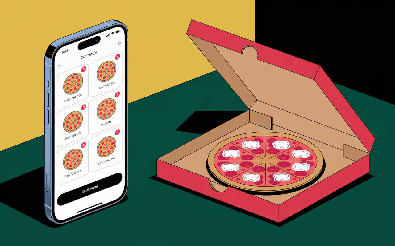 pizza taille livraison appli smartphone
