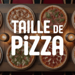 vue pizza taille différentes sur table