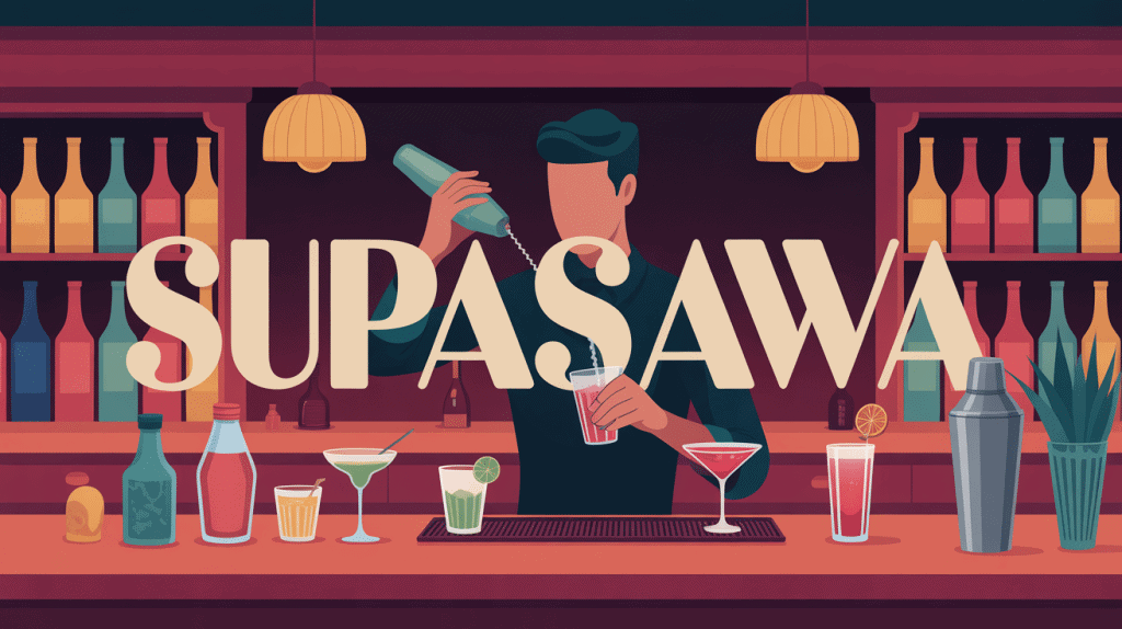 bar élégant supasawa avec bartender préparant cocktail