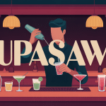 bar élégant supasawa avec bartender préparant cocktail