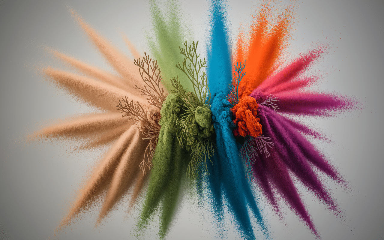 Comparaison colorant alimentaire en poudre naturel et synthétique