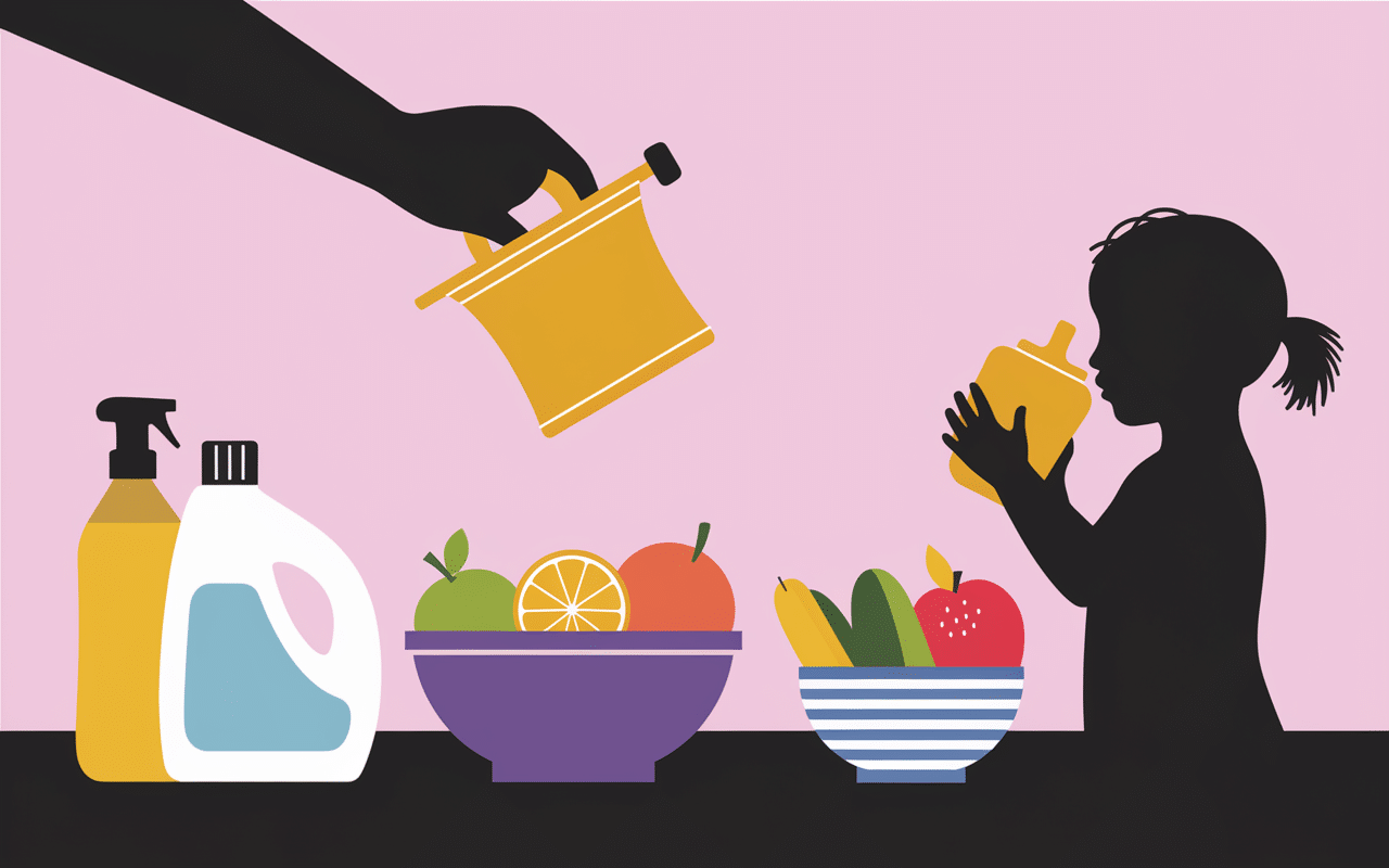 Utilisation gourde compote réutilisable famille remplissage