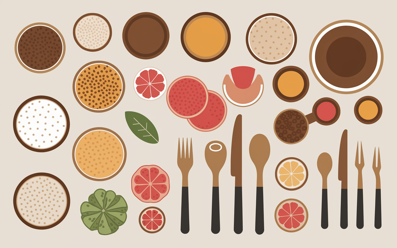 Ingrédients pour biscuit sans matière grasse ni sucre en cuisine