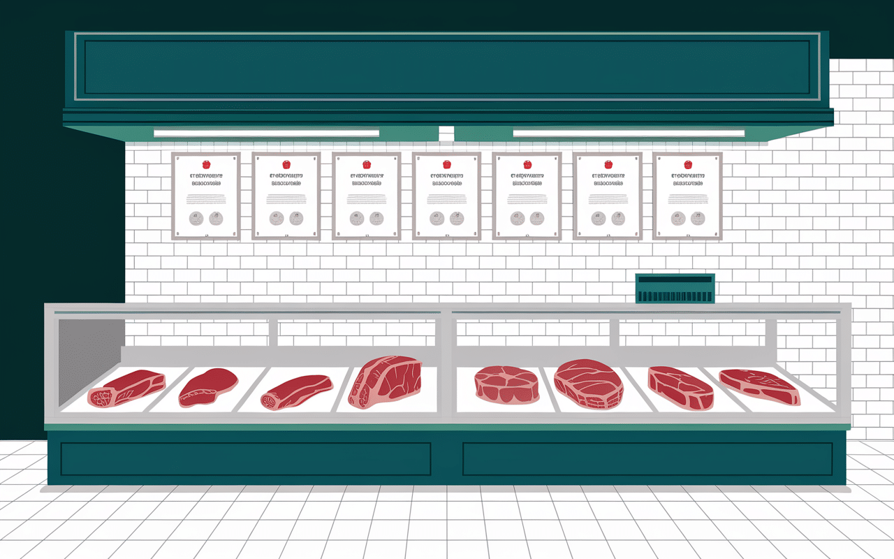 Boucherie halal geneve vitrine viandes