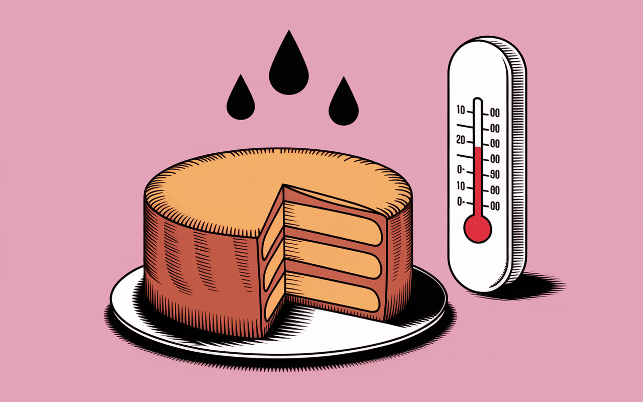 Tranche gâteau yaourt et thermomètre conservation gâteau yaourt