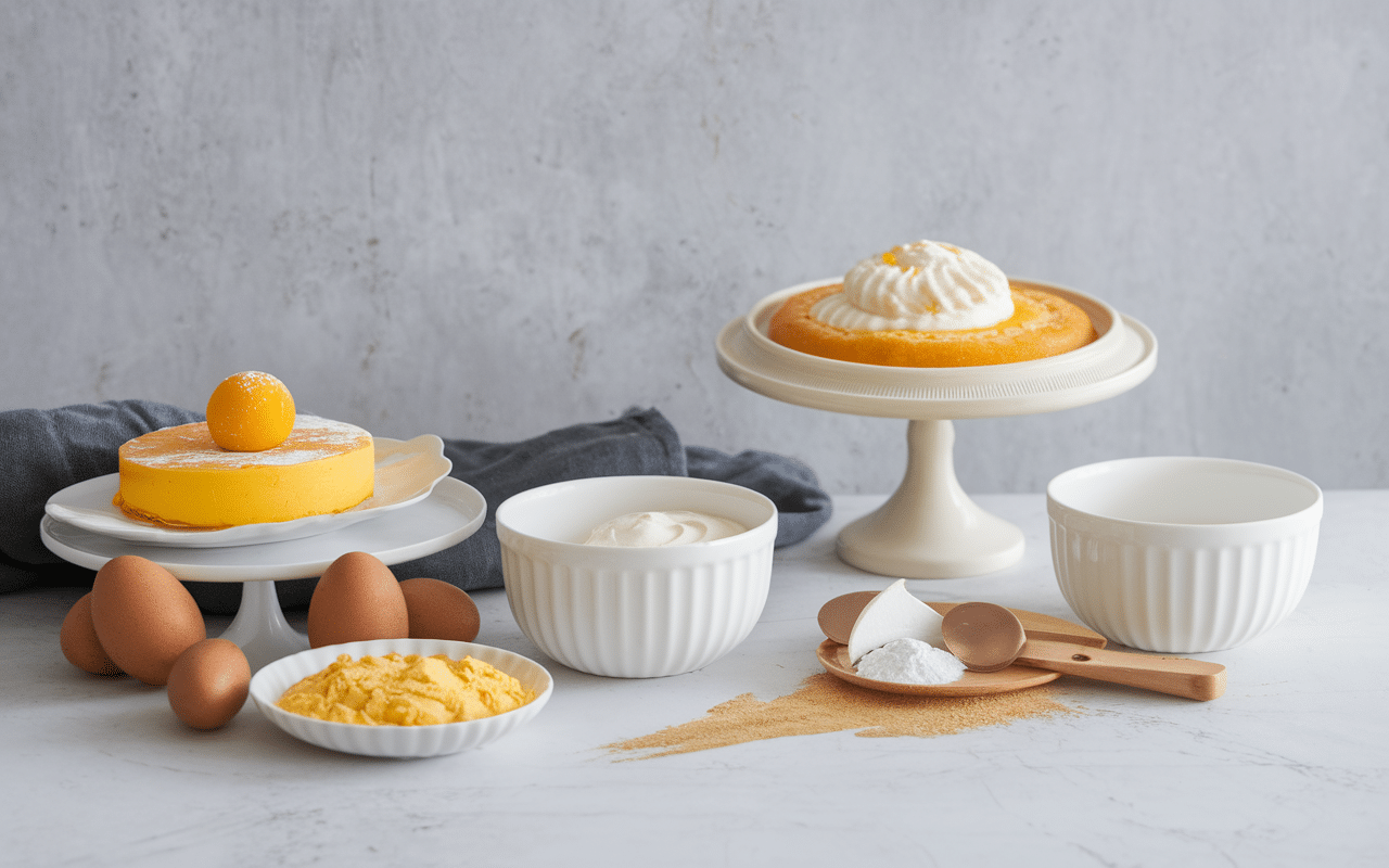 Ingrédients et ustensiles cuisine pour flan sans sucre