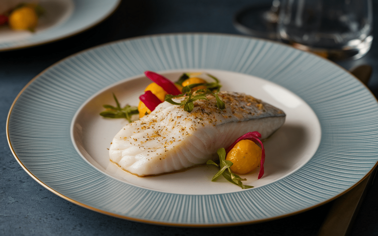filet de lingue avec légumes assiette