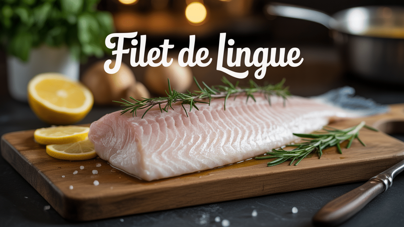 filet de lingue sur planche bois cuisine