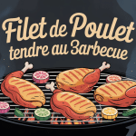 filet de poulet au barbecue grillé avec légumes