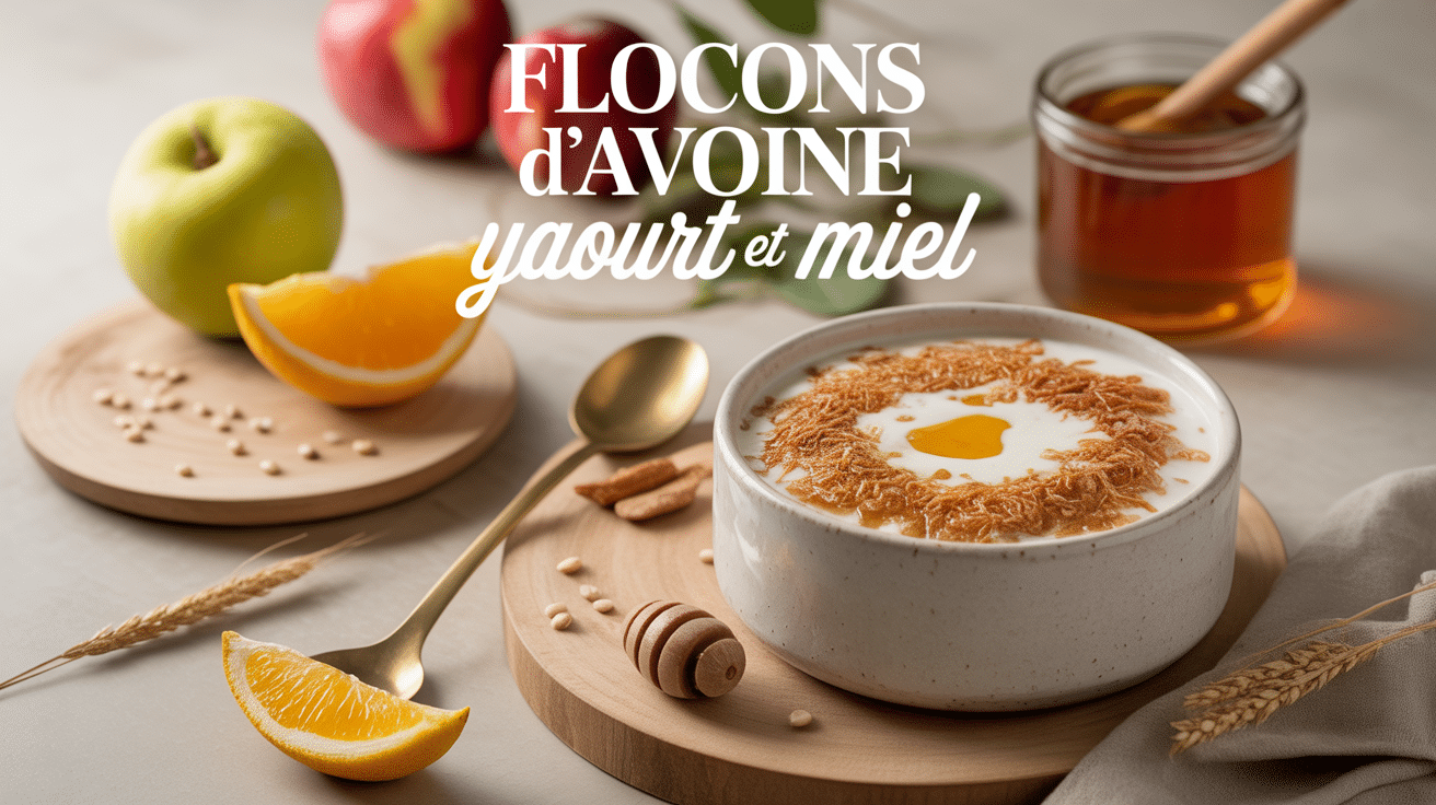 Bol flocon d avoine yaourt miel fruits