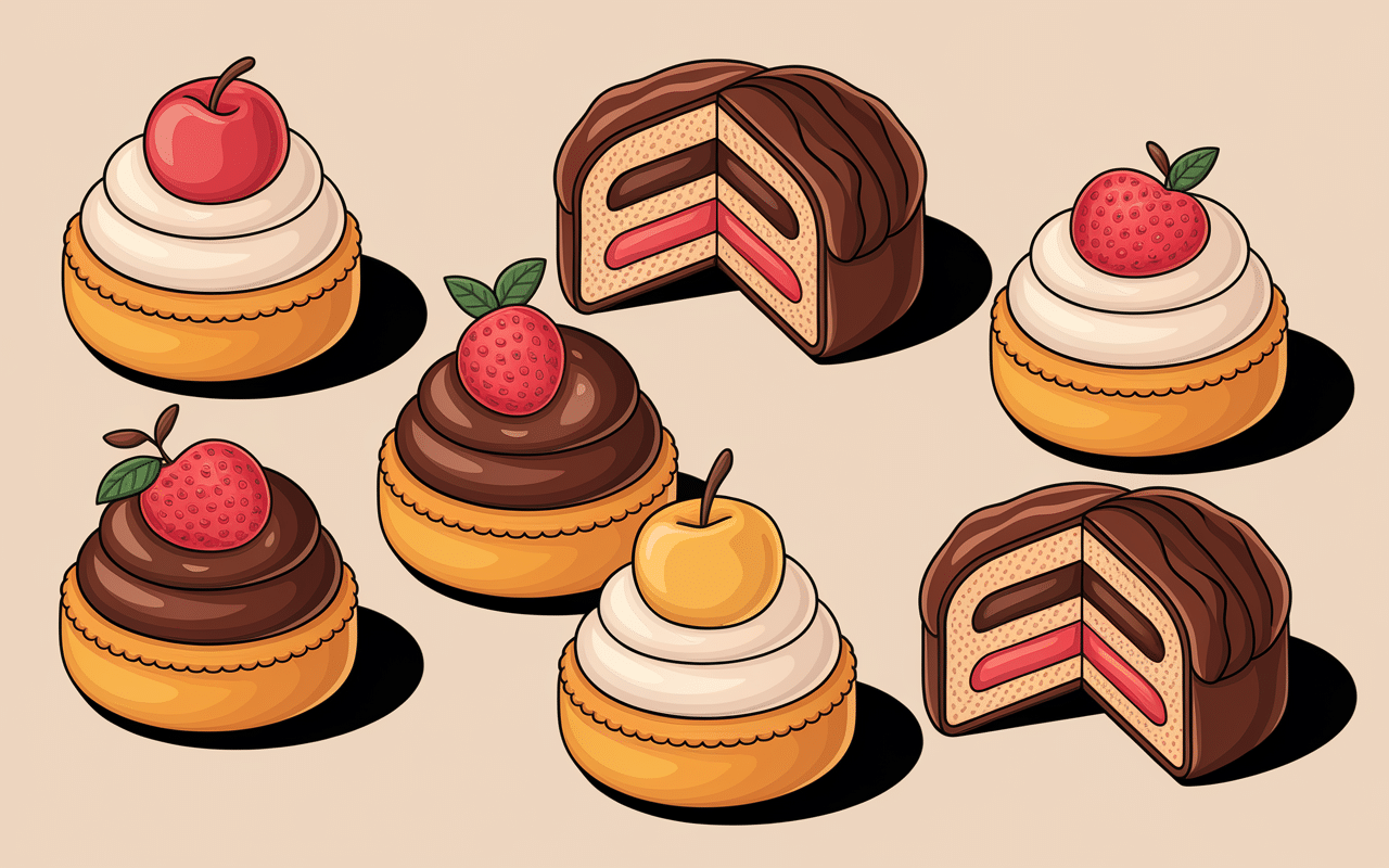 Galettes sucrées garnies frangipane chocolat fruits