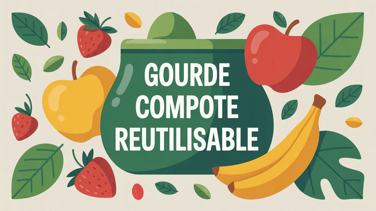 Gourde compote réutilisable silicone avec fruits frais