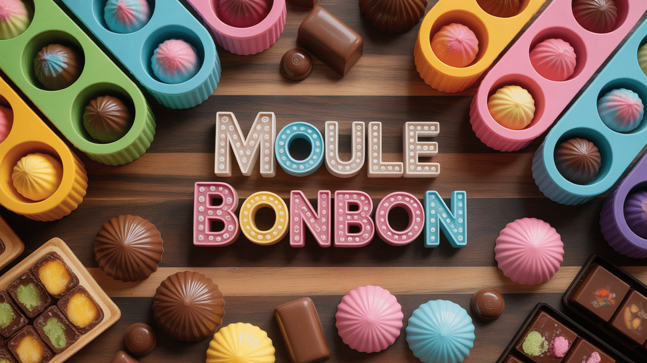 Moule bonbon silicone avec chocolats et confiseries