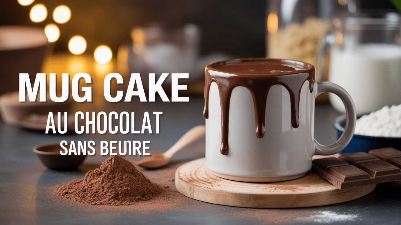 Mug cake chocolat sans beurre moelleux en mug blanc
