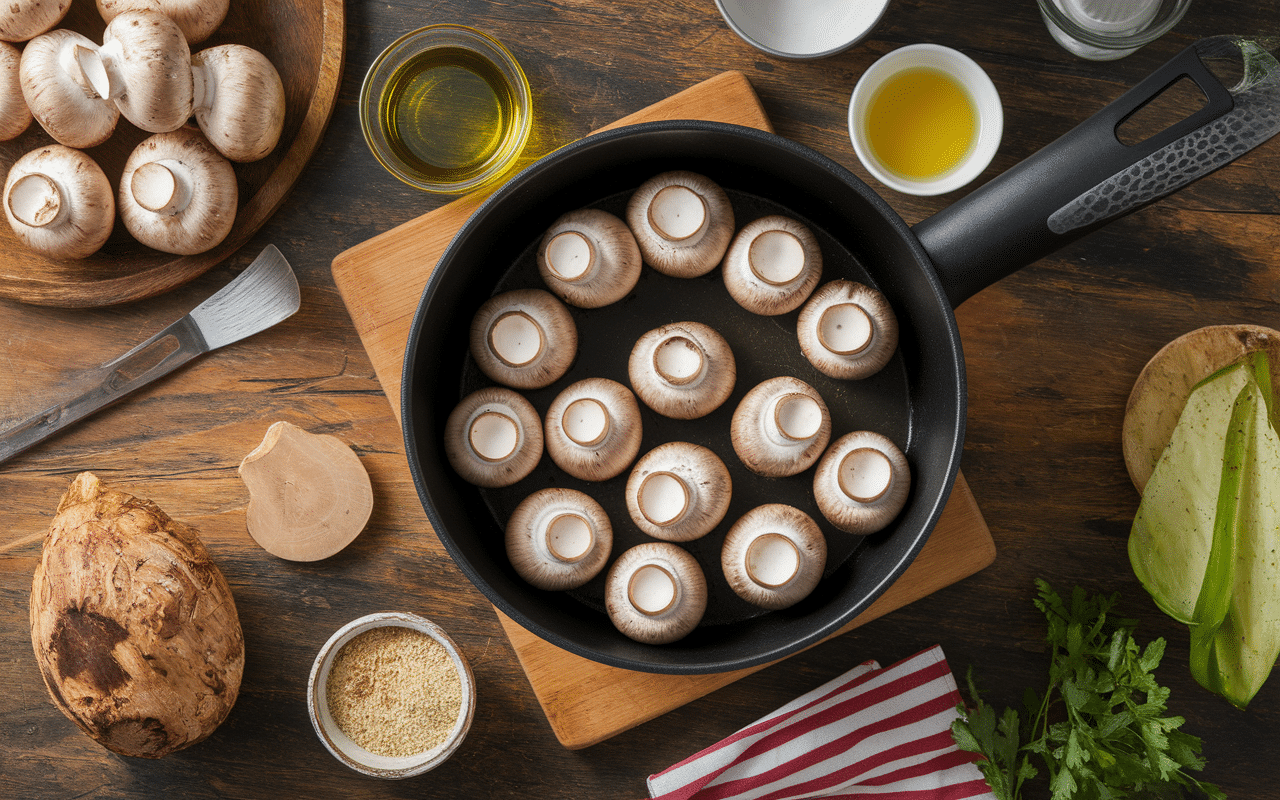 oreille de cochon champignon en cuisine dans poele