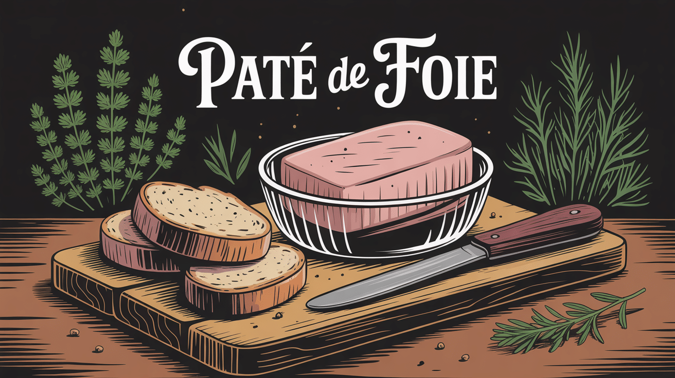 Illustration paté de foie artisanal en bocal avec pain