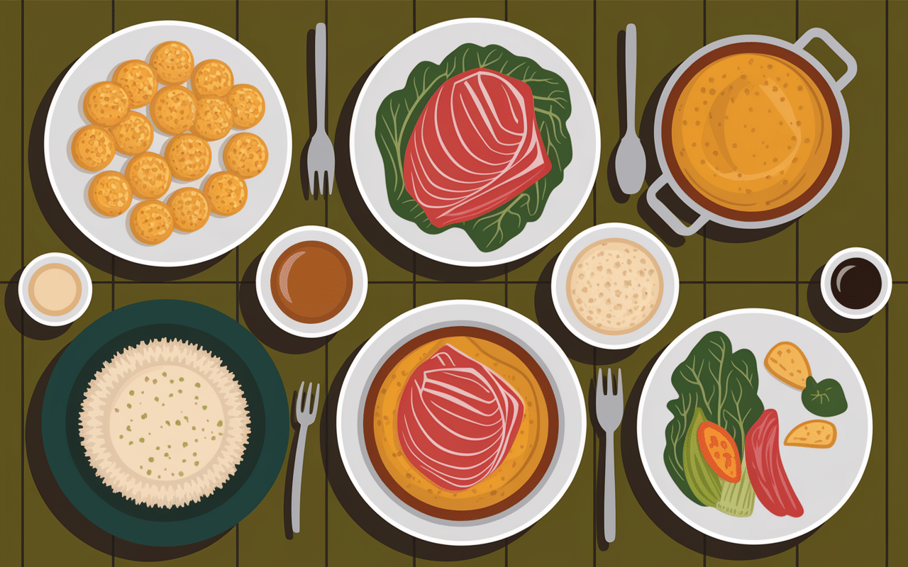 plats typiques martiniquais variés sur une table