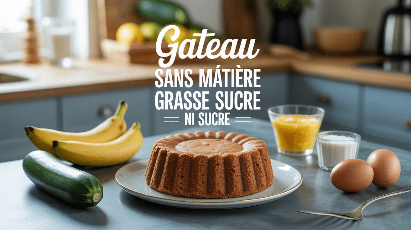 Gâteau sans matière grasse ni sucre avec ingrédients sains