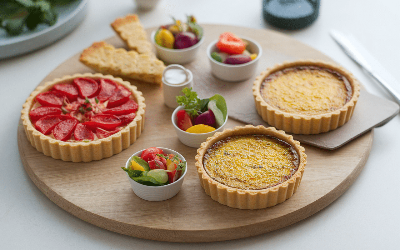Recette salée avec pâte sablée toute prête, plateau tartes et tartelettes salées