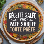 Recette salée avec pâte sablée toute prête, tarte dorée légumes et fromage