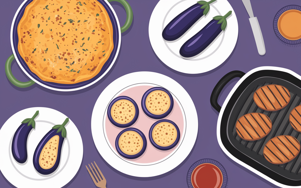 Plats cuisines recettes aubergine blanche gratin farci grille