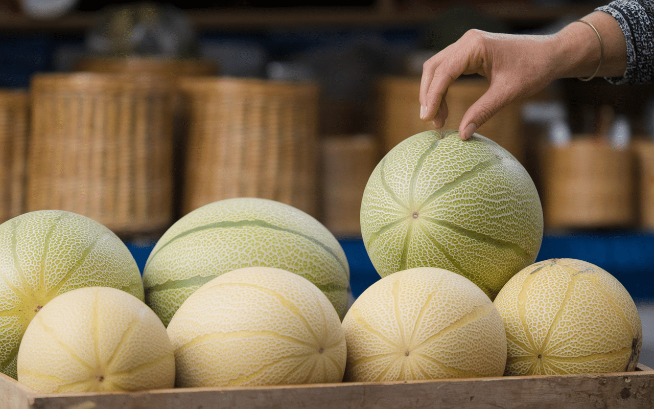 Test poids melon marché charentais