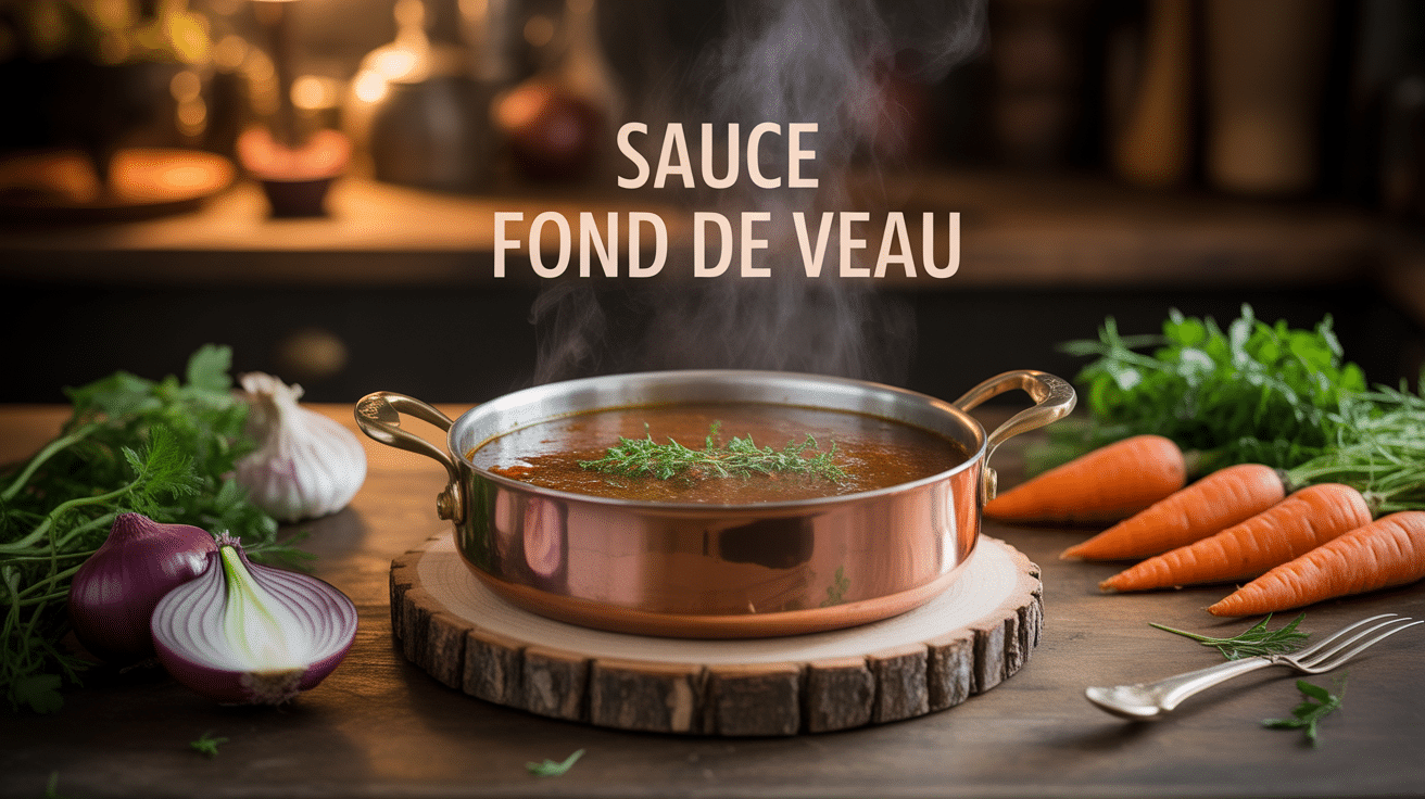 sauce fond de veau maison en cuisson