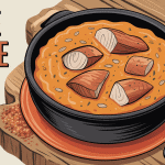 Sauce graine recette africaine bol terre cuite avec poisson fumé