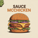 illustration burger poulet sauce mc chicken mayonnaise moutarde épices